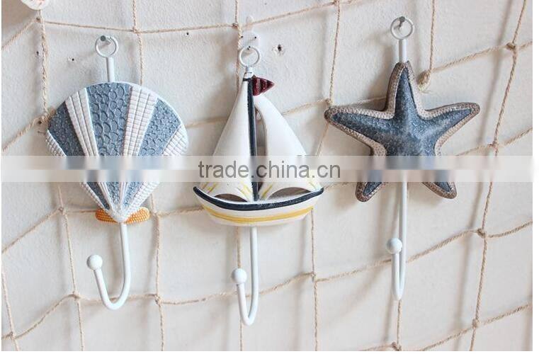 CY077 Mediterranean style decorative wall hanging tag hook decorative wall hanging tag Fish animal seashell hanging tag