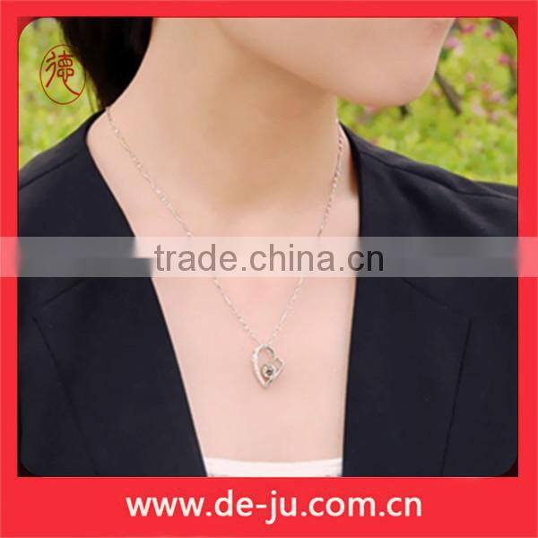 Slivery Crystal Heart Necklace