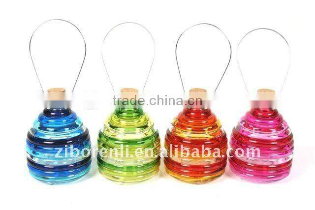 Garden Decoration Ribbed Stained Glass Cheap Hanging Glass Bee Catcher