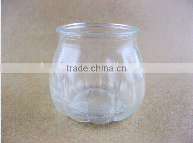 glass pumpkin shaped jar / glass jar