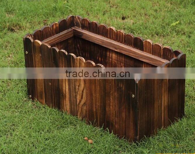practical rectangular cedar wooden flower pots