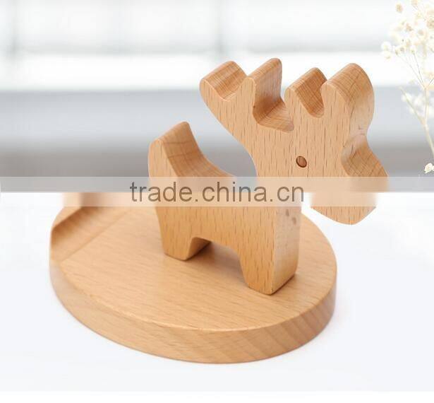 Beech material wooden mobile phone holder