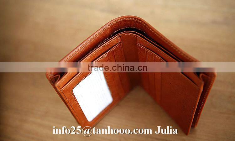Women short soft leather wallet/vintage travel wallet