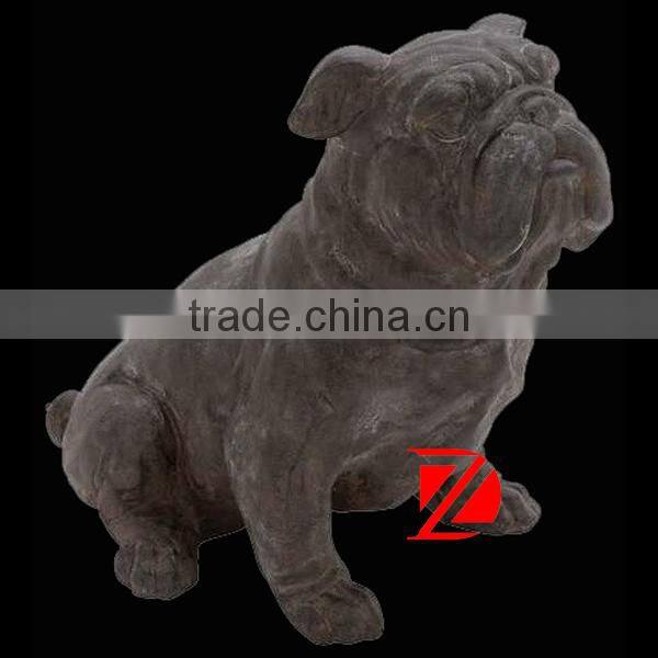 stone sitting bulldog statue