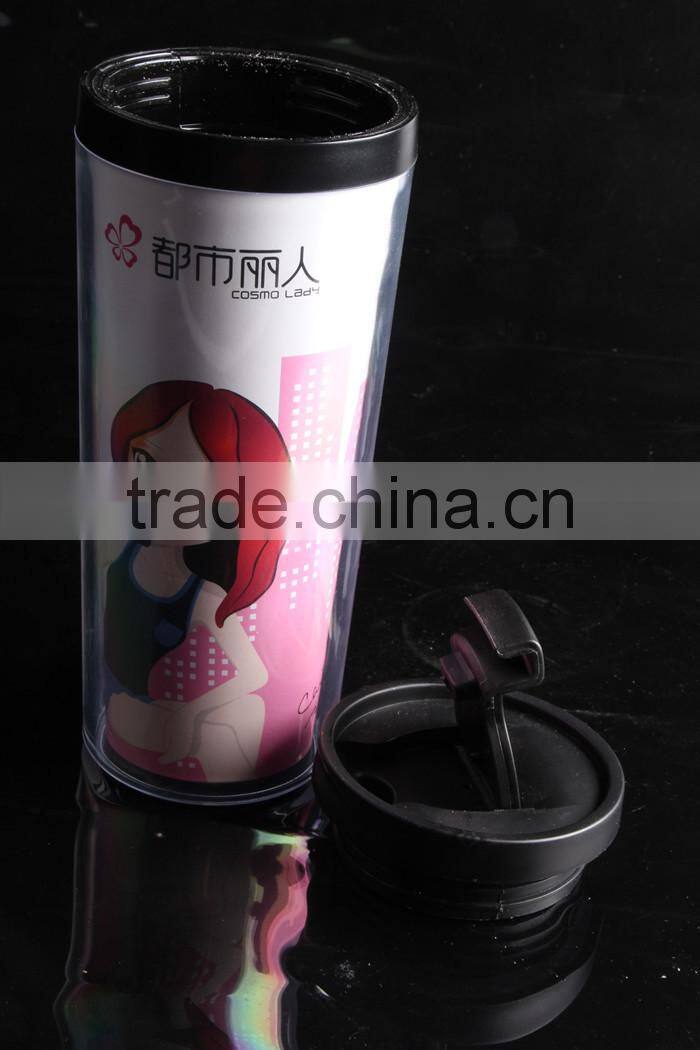 350ml double Wall Plastic Insulated Travel Mug