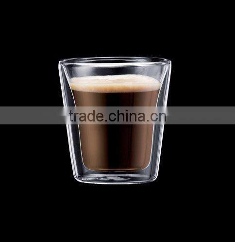85ml 3ounce espresso glass,outer straight small shot double wall glass