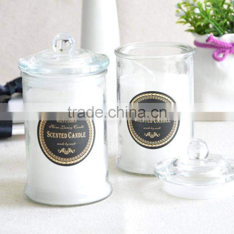 glass candle jar with lid forsted candle holder