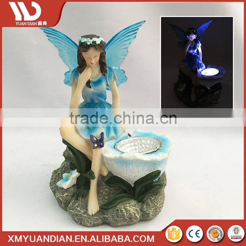 Alibaba China Supplier Art Work Resin Craft Fairy Led Solar Lighting Street Light System