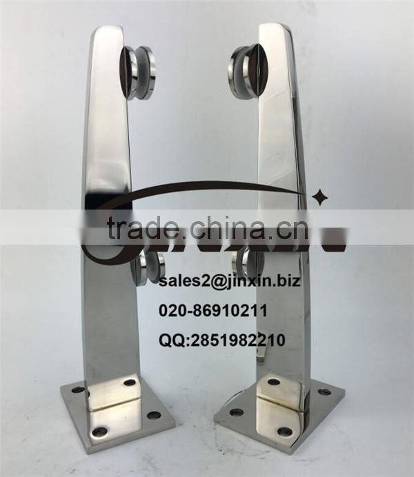 JINXIN square mirror surface glass balustrades spigots stainless steel indoor railing