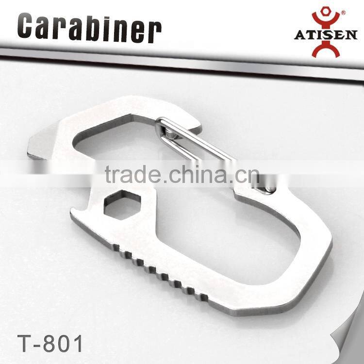 Survival Camping Hiking Rescue Gear Hot Mini Stainless Steel Carabiner Keychain EDC Multi Tool
