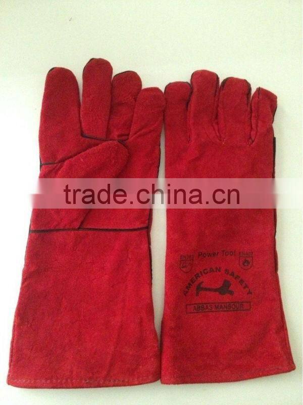 Different Color Safety Cow Split Welding Leather Work Gloves