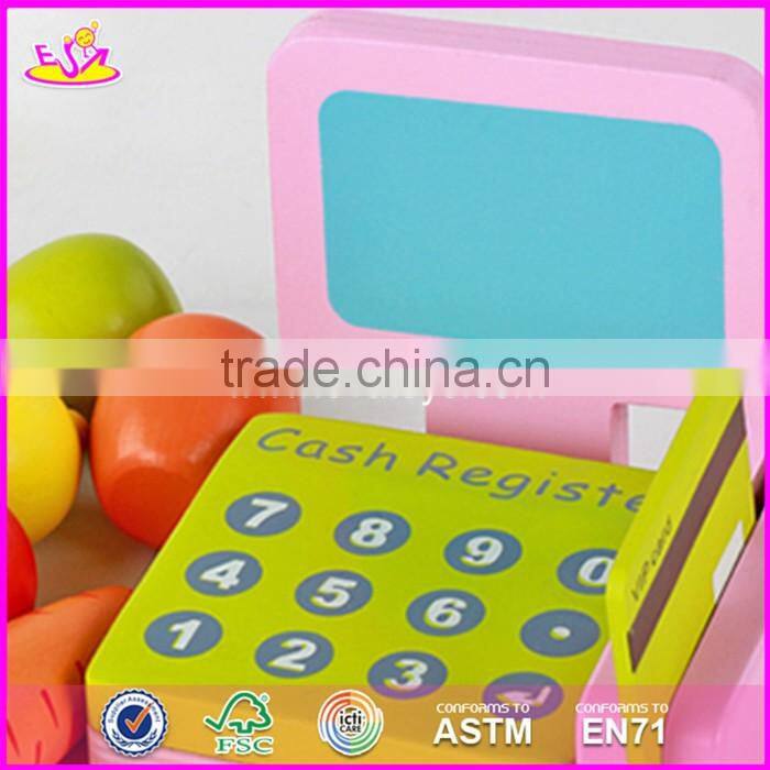 2017 New design funny pretend play wooden kids play supermarket W10A061