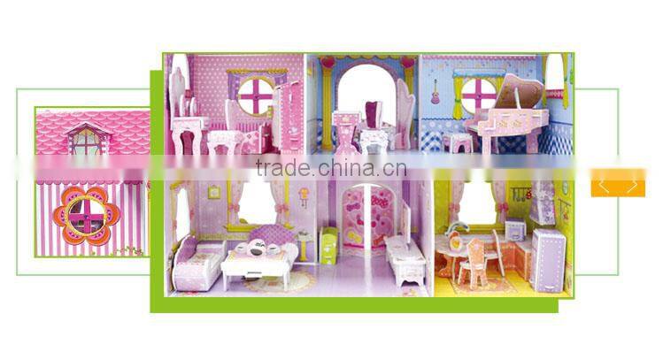 Hot selling children puzzle princess castle house model toy