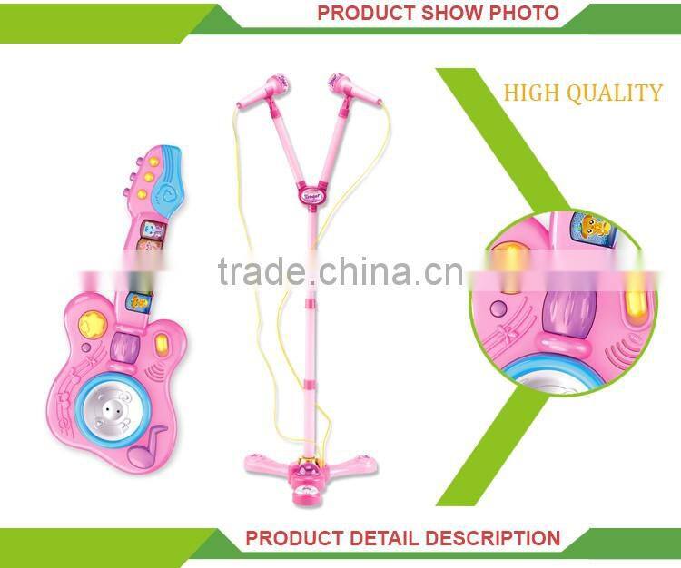 Best sale plastic spread music guitar with microphone toy