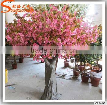Plastic artificial indoor cherry blossom tree with artificial flowers cherry blossom Exported to Cnada