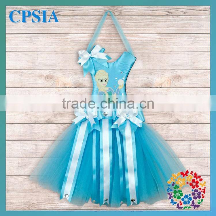 2014 Fashion Snowflake Pattern Tutu Bow Holder with Blue Tulle Ideal Gift and Home Decoration