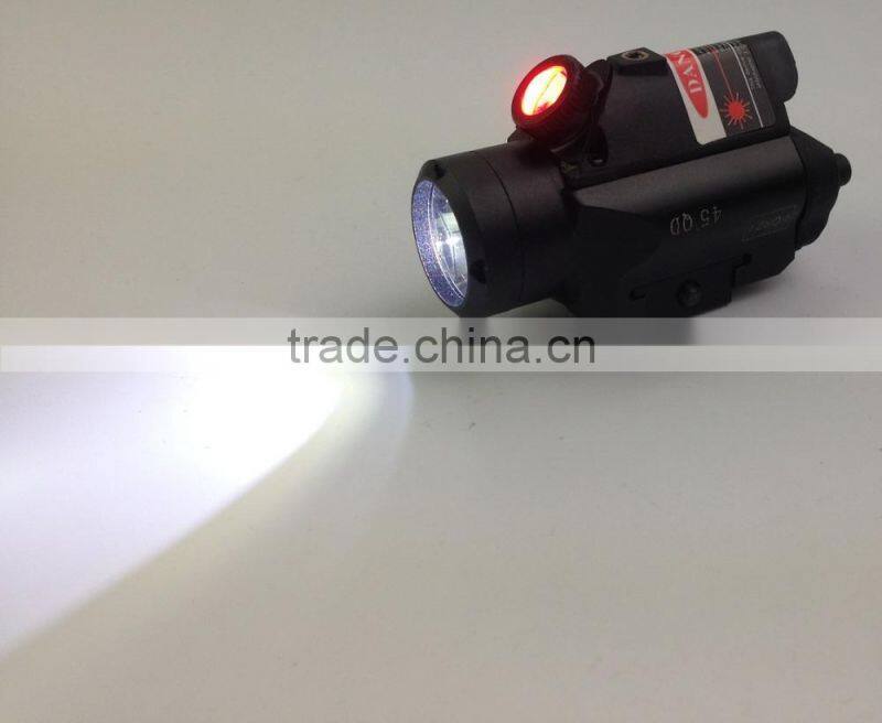 Erains TAC Optics Tactical Compact Pistol Weapon 225 Lumens Q5 LED Flashlight with 45 Degree 25 Lumens Red LED Light /Torch