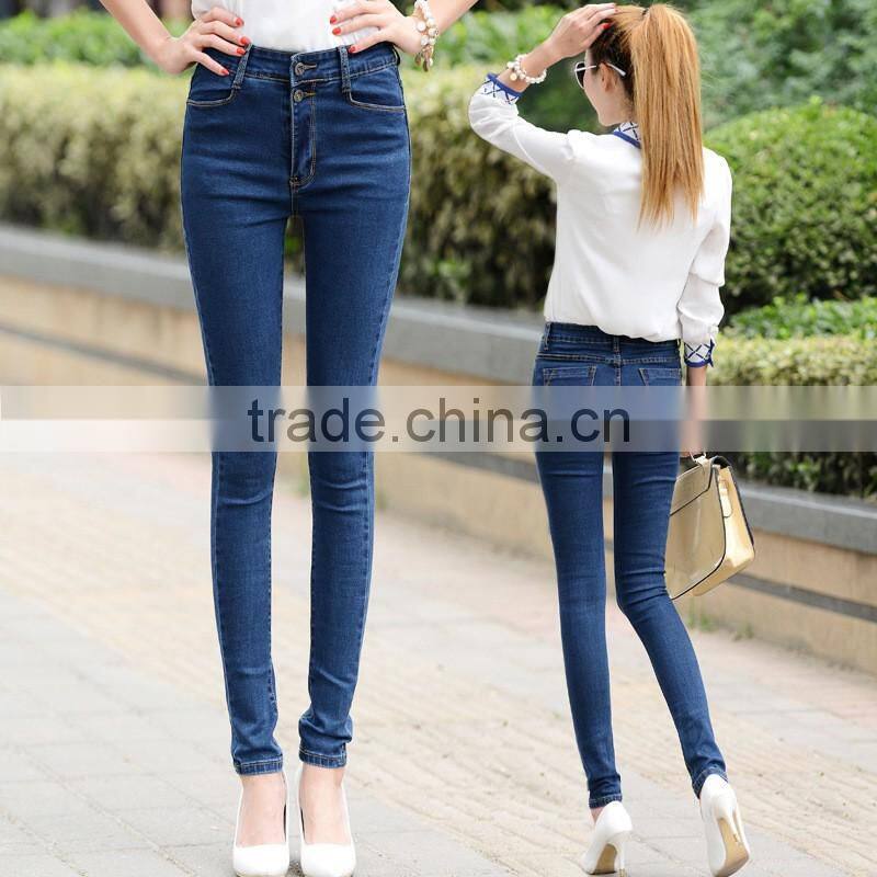 2016 New Autumn Winter candy slim fit classic woman jeans for female