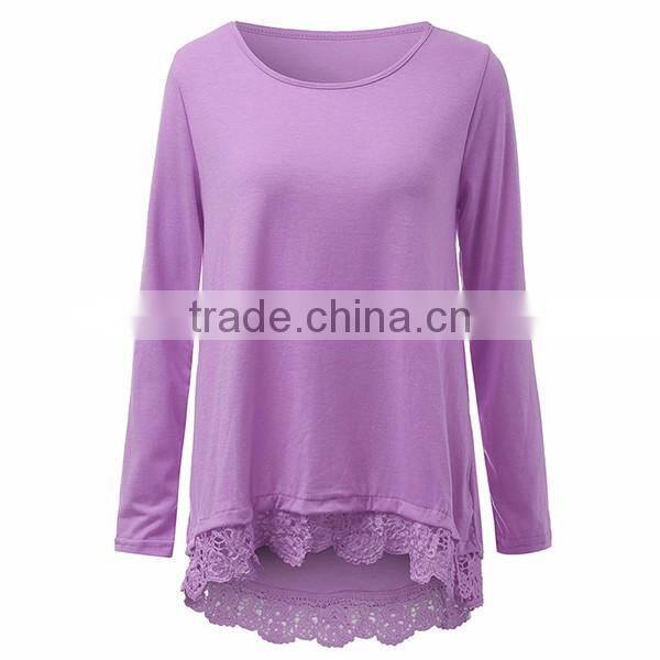 custom long sleeve sexy lace shirt crochet embroidery latest shirt designs for women