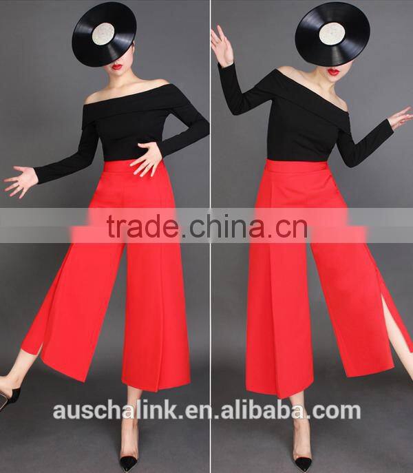 personalized high quality girls casual loose wide leg pants