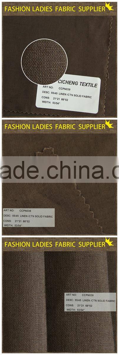 NEW 100% COTTON PRINT CROSS HATCH LADIES TROUSERS BAGS MUTED LINEN/CTN SOLID FABRIC