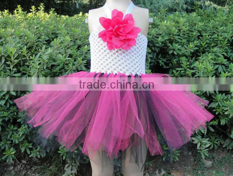 New style Eco-friendly material used baby crochet top tutu dress