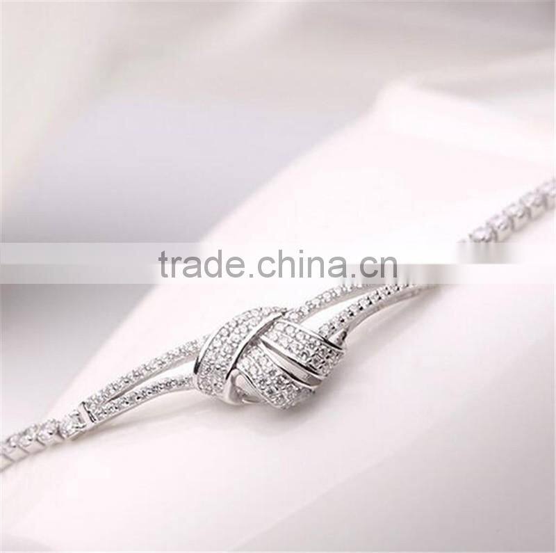 Latest design 925 Sterling Silver love knot bracelet