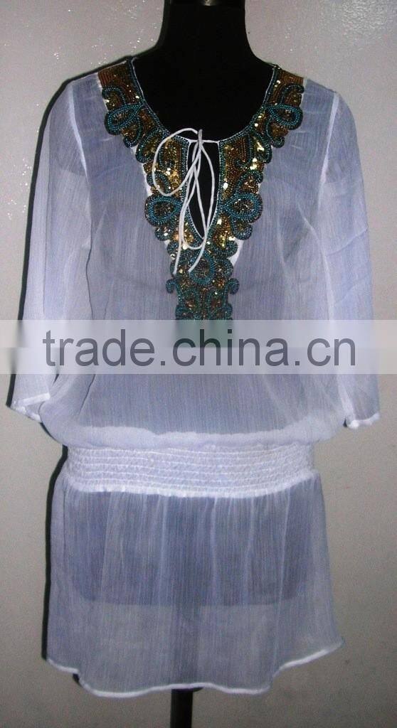 beach kaftan with sequence