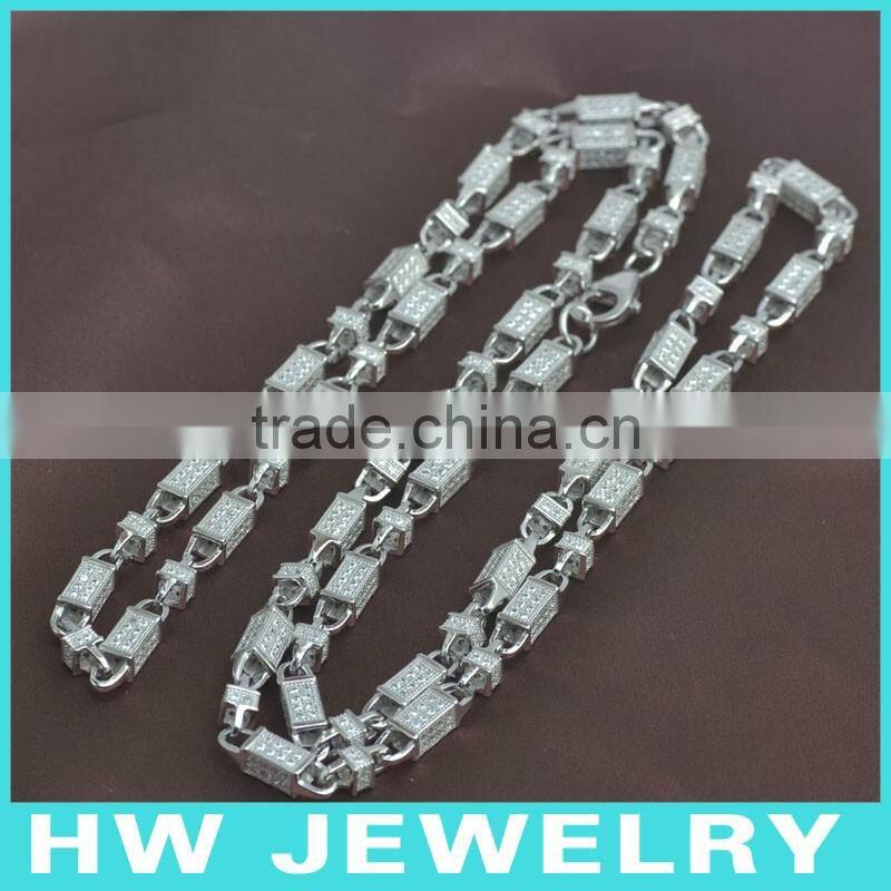 Bullet chain, 36inch, bling bling jewelry necklace, hip hop men necklace,, ice out jewelry,HWNE90317