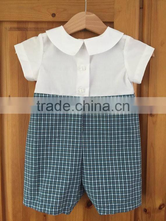 2017 new fashion plaid baby boy onesie clothes 100% cotton kids rompers and playsuit