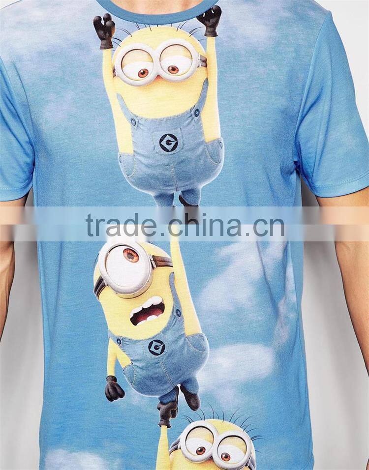 Printed hanging minions tight t-shirt cheap wholesale
