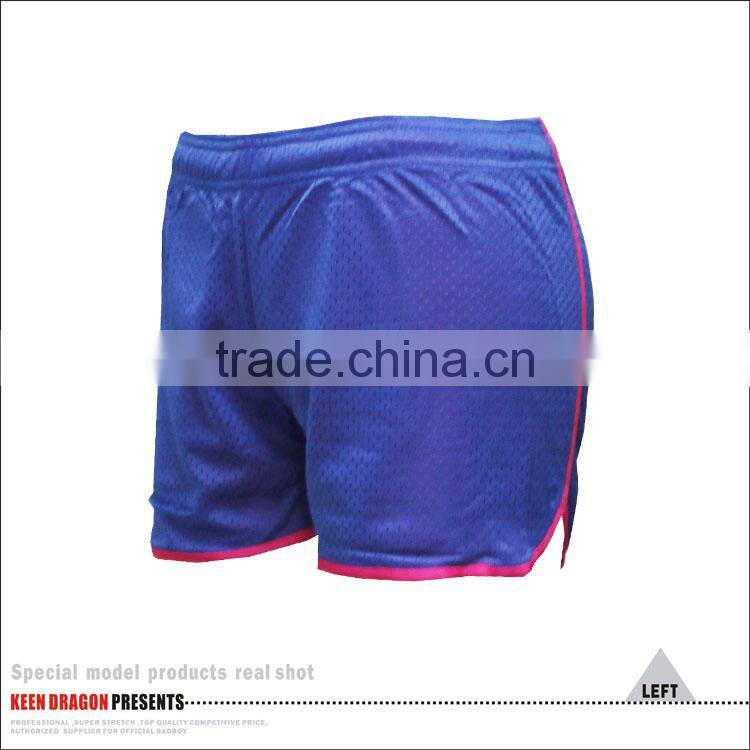 Wholesale quick dry breathable mesh running shorts with two layers