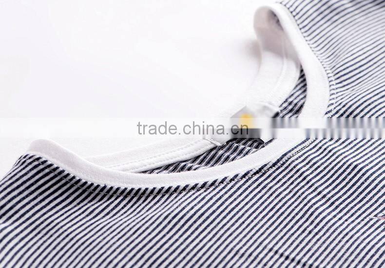 Latest all over stripe designs round neck casual print drop shoulder half sleeve t-shirt for women