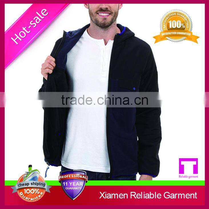 Double-faced polar fleece full zip polar flece jacket