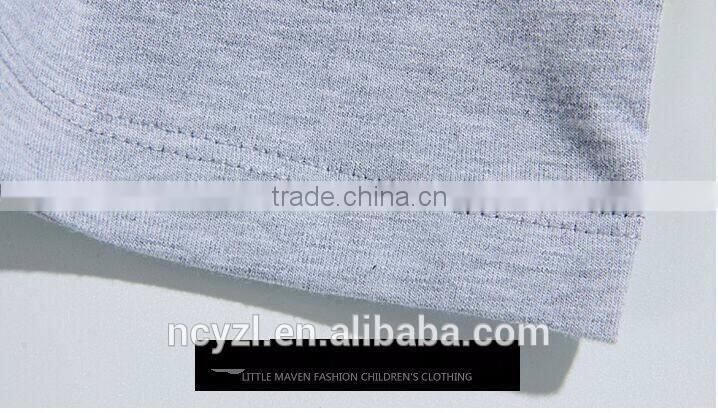 custom autumn and spring cute baby long sleeve print stars children t shirt sets