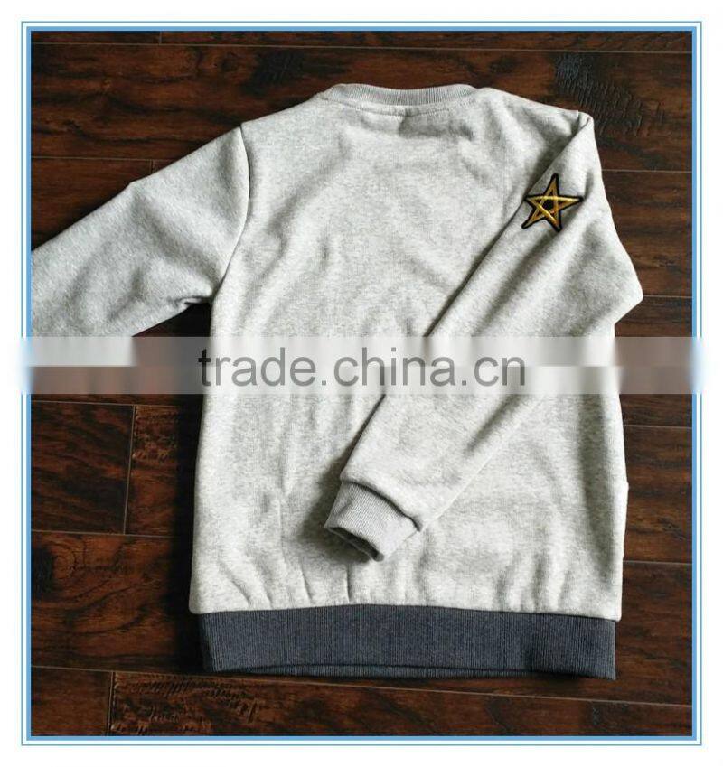 New Design Polyester/Cotton Kids Hoodies without Hood Thick Fleece Pullover Hoodie Sweatshirt