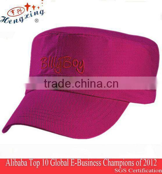 latest design fitted custom red round top fashion cap for girls