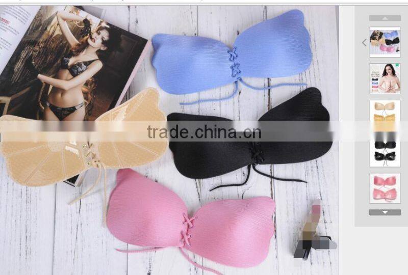 Summer women Invisible Strapless Self Adhesive Backless Silicone Push up Bra