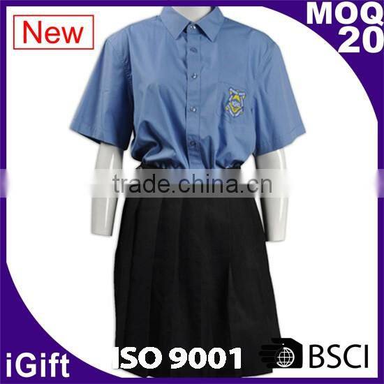 BSCI Garment Industry high quality children school girls sex uniform