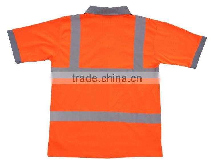 100% polyester eyesbird knitted polo shirt reflective high visibility wear hi-vis t-shirt