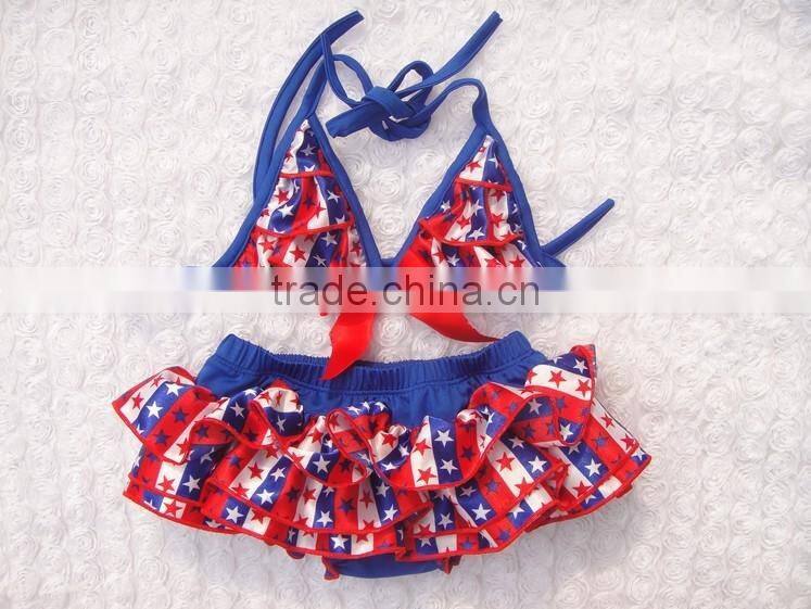 Fashion Sweet Two Piece 3-7 Years Old Kids Swimwear Baby Girls Swimwears