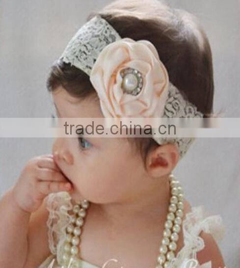 girl lace headband, newborn lace headband
