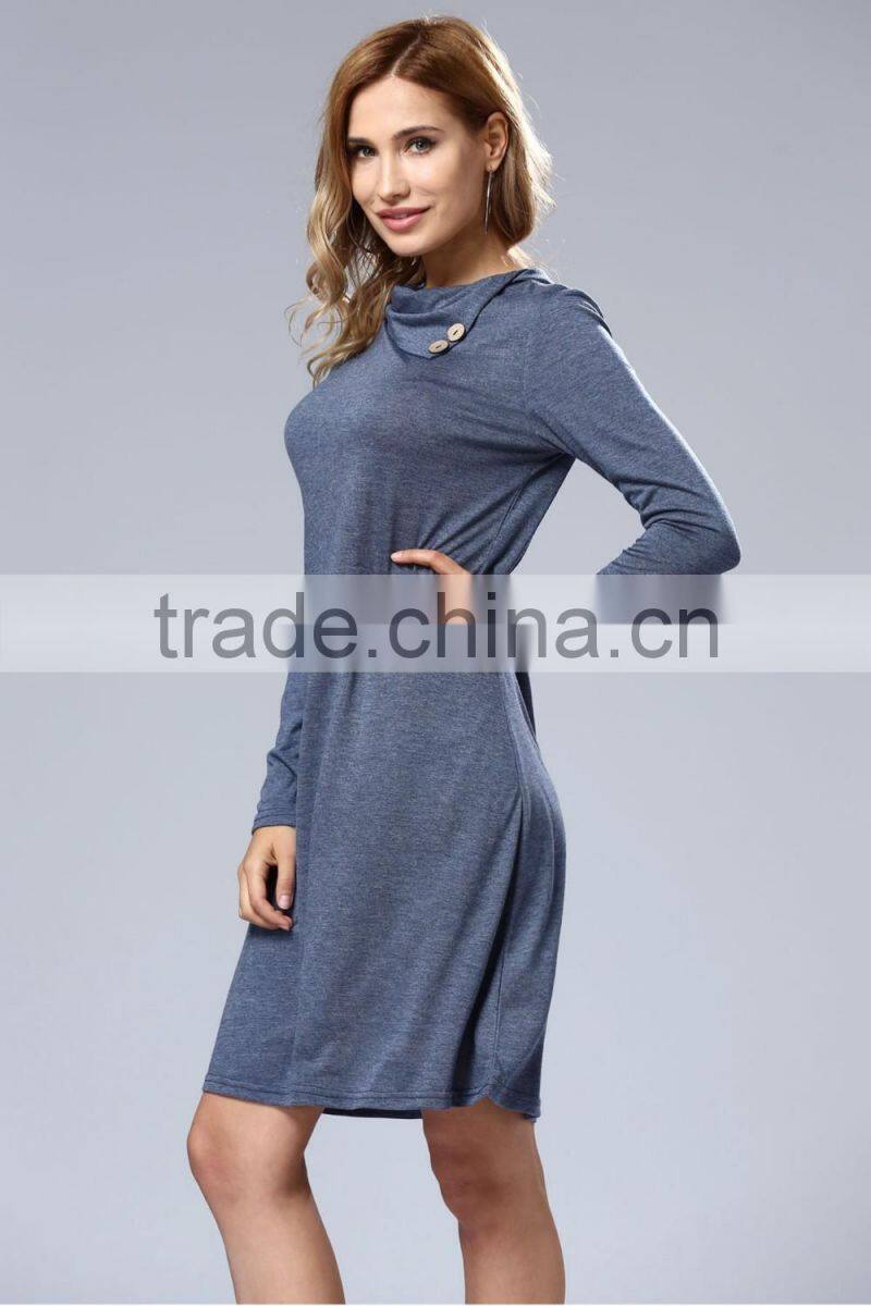 Wholesale elegant summer dress women long sleeve casual dress 2017