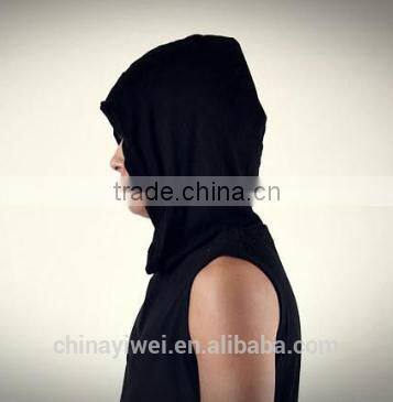 Mens fitness fashion plain sleeveless hoodie blank