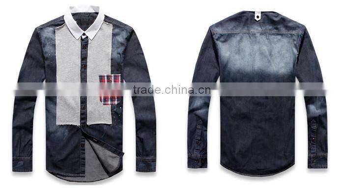 2016 men denim shirts wholesale , men denim casual shirt