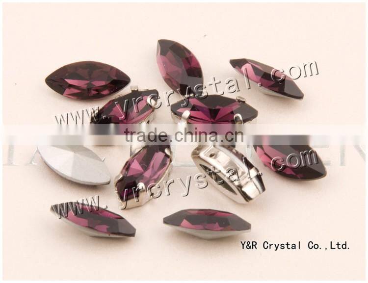 Point back fancy stones with clamp for clothes decoration