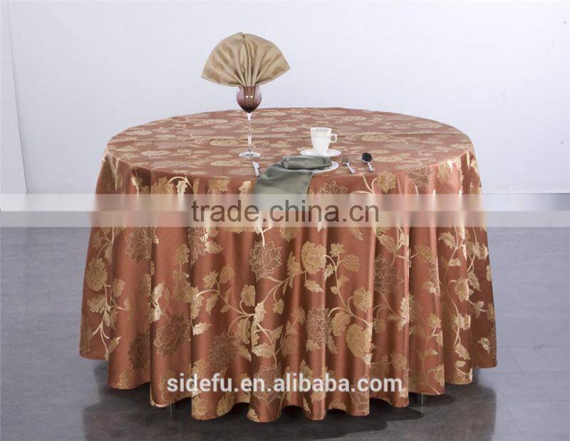 Custom Modern Design Table Linen Hotel Jacquard Round Table Cloth