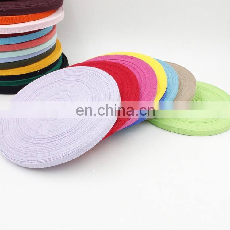 factory supply stock colored 1cm herringbone cotton webbing