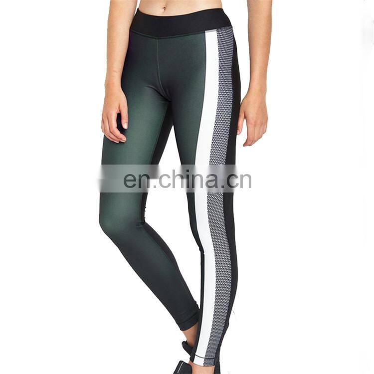 Engineered striped color block yoga designer leggings