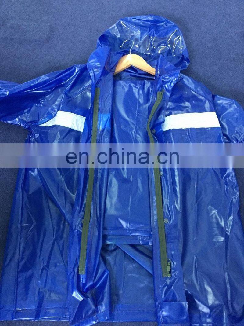 Maiyu waterproof pvc plastic raincoat with reflective tape